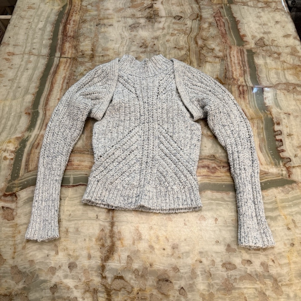 Anthropologie‎ Moth 2 Piece Knit Sweater Set Womens XS Gray Marled Mock Neck